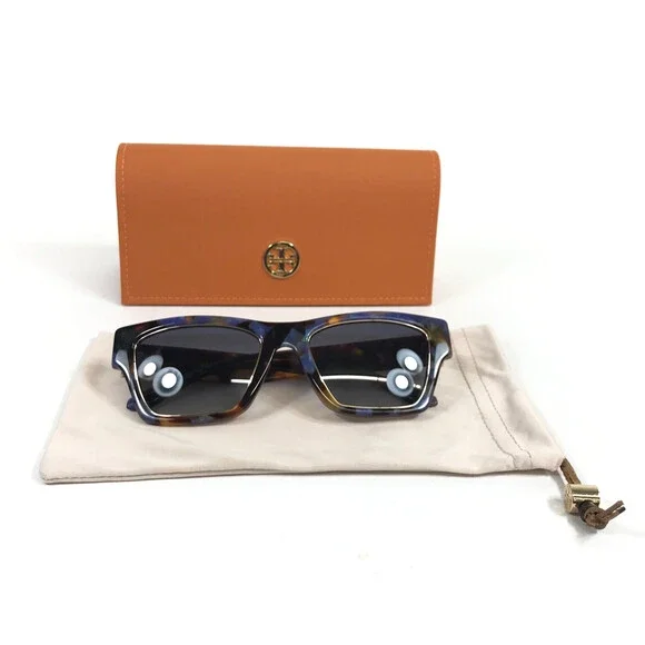 Tory Burch Sunglasses TY7186U 1921/4L Blue Pearl Tortoise Frame w/ Blue Gradient - Picture 2 of 12